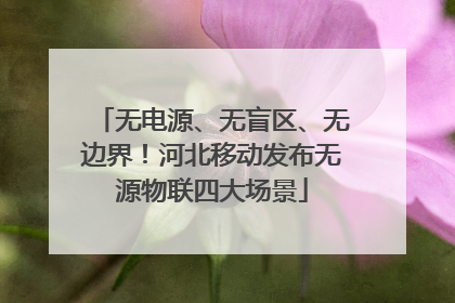 无电源、无盲区、无边界！河北移动发布无源物联四大场景